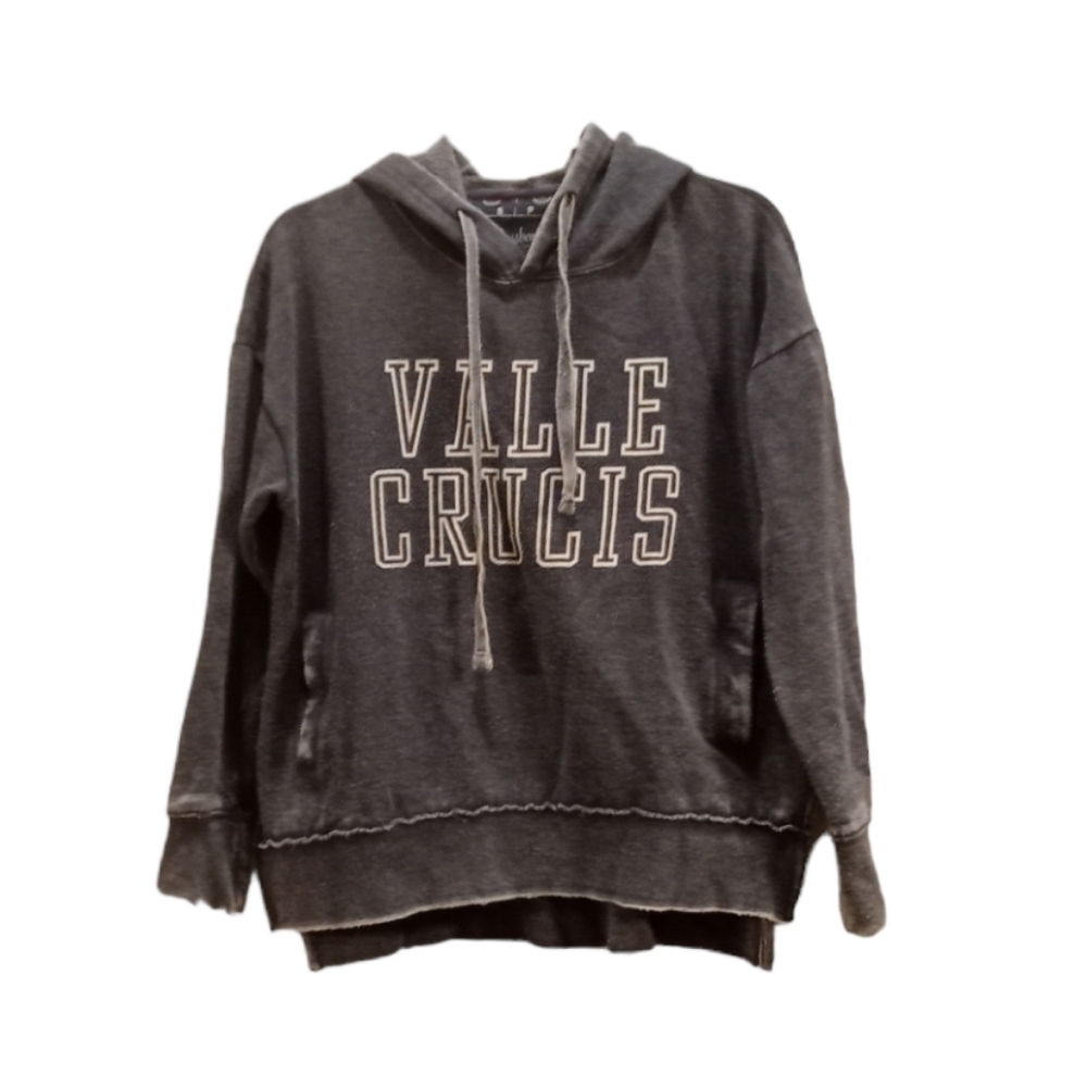 Press Box Valle Crucis Gray And White Pullover Hoodie Sweater Jacket Size S